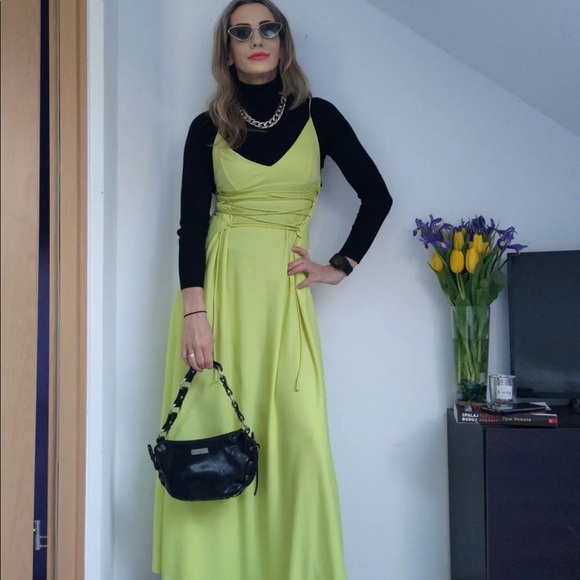 NWT ZARA GREEN MIDI DRESS - Picture 3 of 6